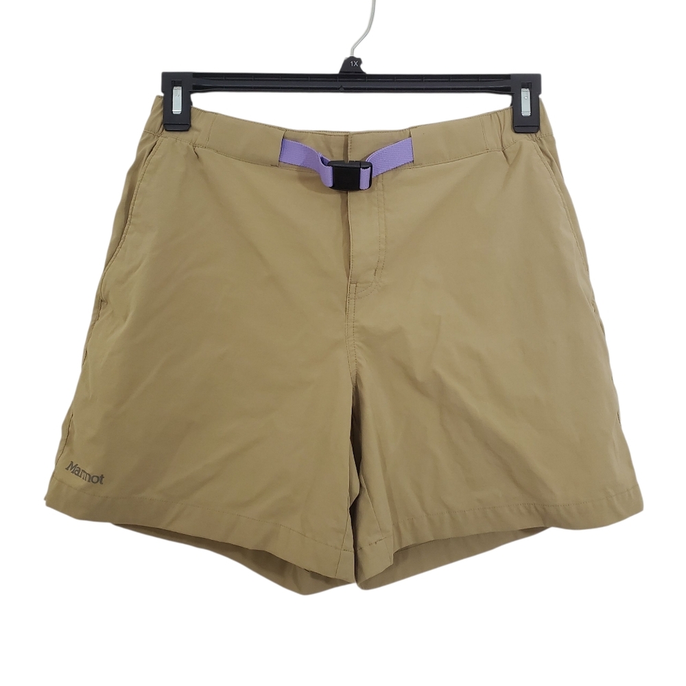 Marmot Kodachrome Hiking Shorts Tan Belted Lightweight Nylon Size 10 Gorpcore